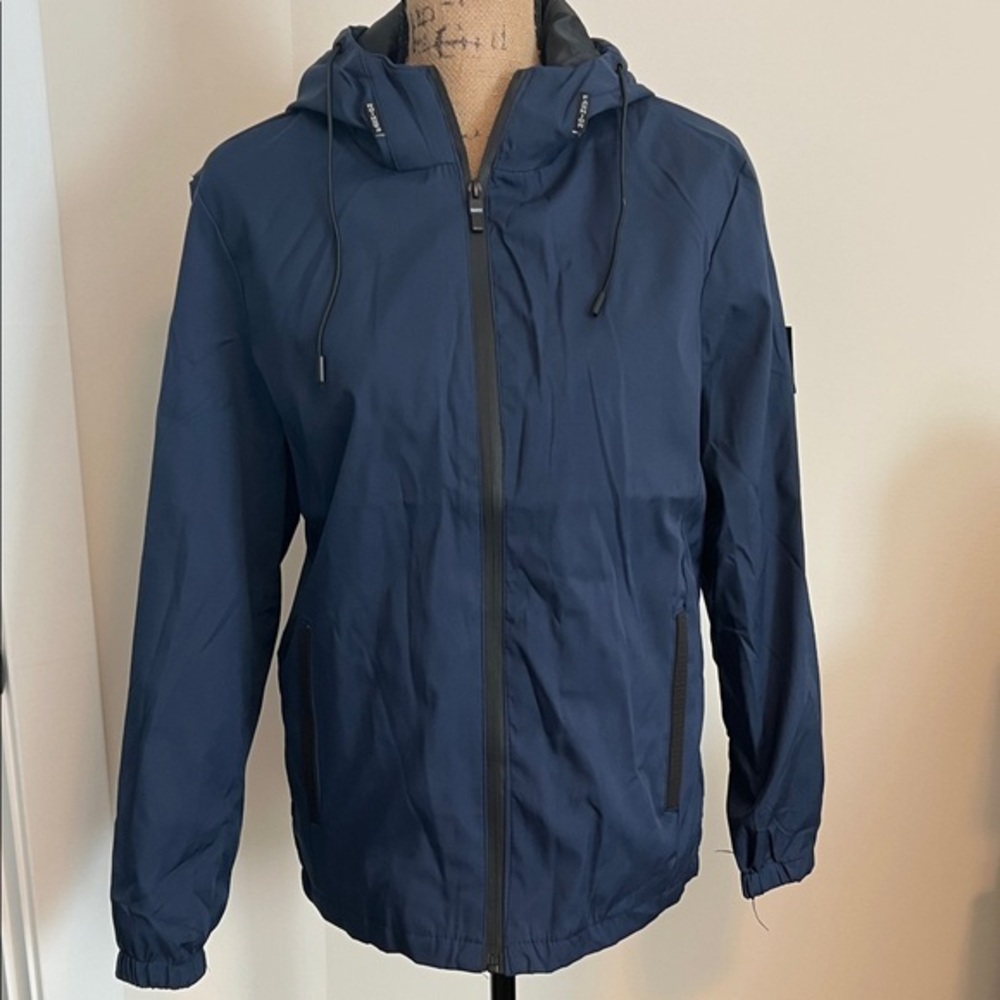 Men's Navy Hooded Jacket